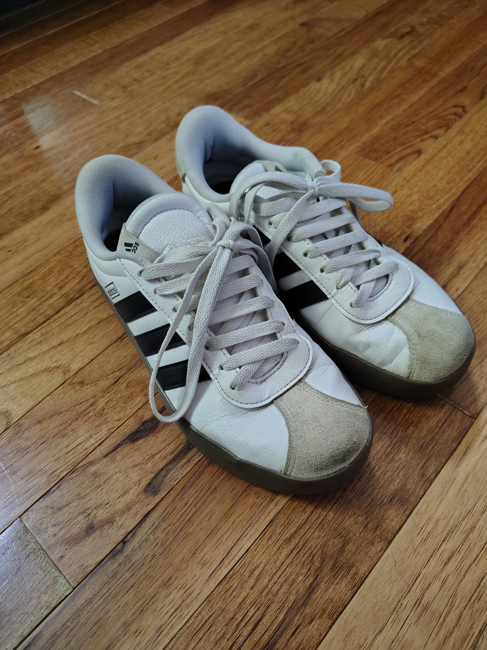 adidas Women's White & Black Leather Sneakers